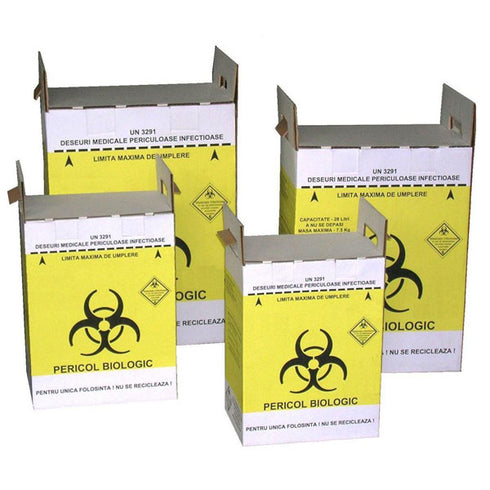 Cutii carton deseuri infectioase, diverse capacitati